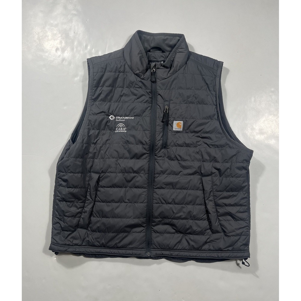 Carhartt Rain Defender Puffer Vest Mens 2XL Gray Insulated OV2286-M